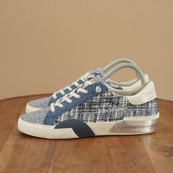 Dolce Vita Womens Zina Navy Blue White Multi Woven Sneakers Size 7.5 - Picture 4 of 9